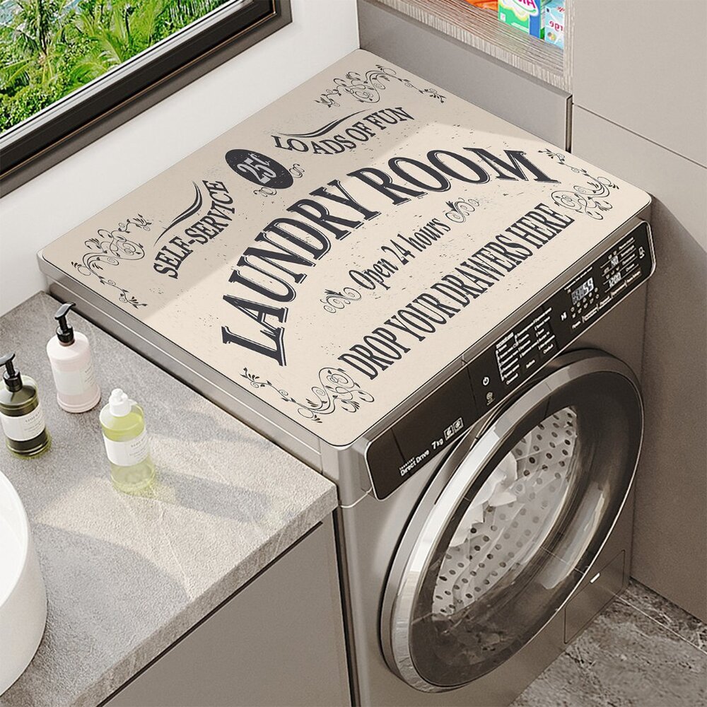 Washer & Dryer Top Cover Non-slip Dust-proof Protector Mat  23.6" x 19.7"
